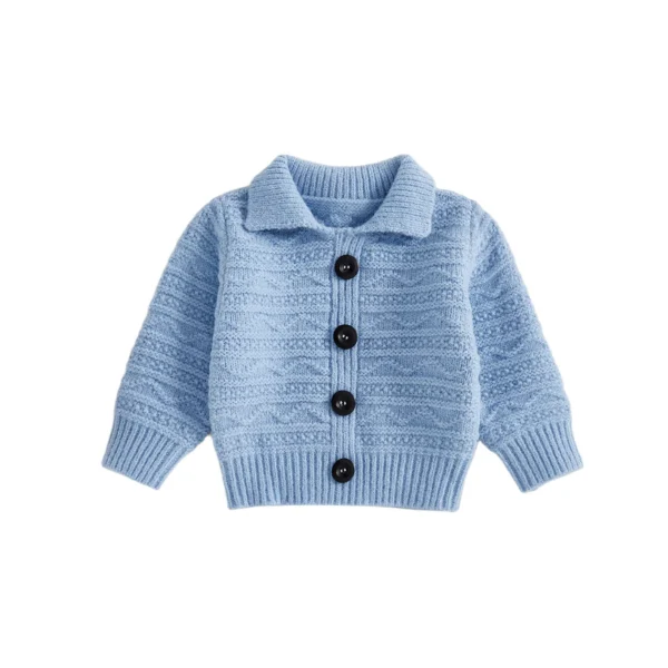 Solid Color Long Sleeve Cardigan for Kids