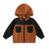 Lightweight Long Sleeve Zip Up Hooded Jacket with Flap Pocket