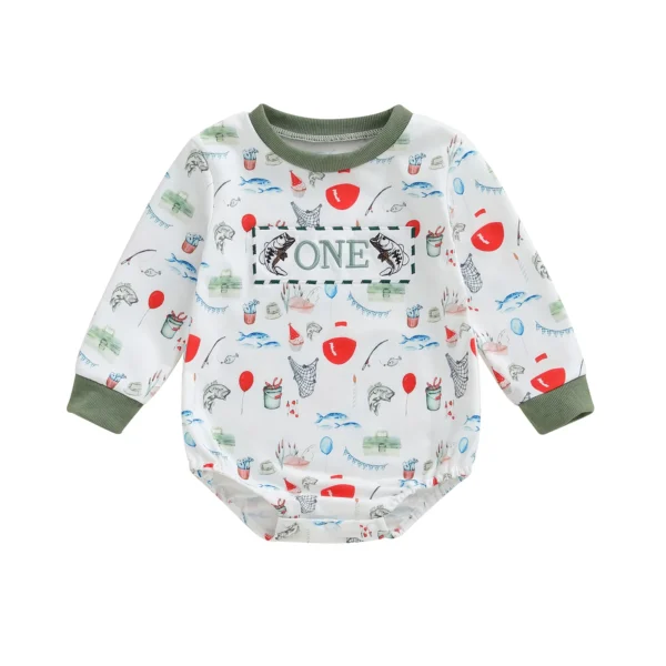 Stylish Fish Letter Infant Romper