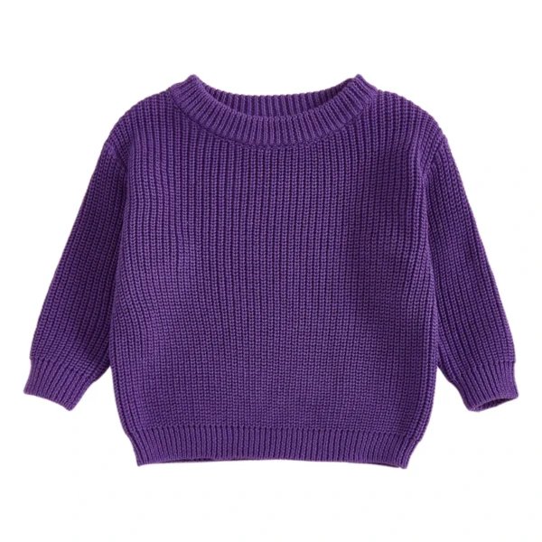Solid Color Knit Sweater for Kids