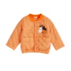 Halloween Ghost Pumpkin Print Quilted Jacket with Pockets