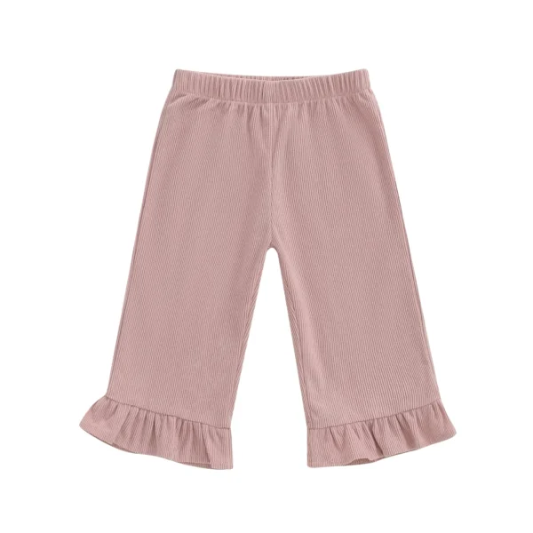 Corduroy Frill Hemmed Ankle Length Pants