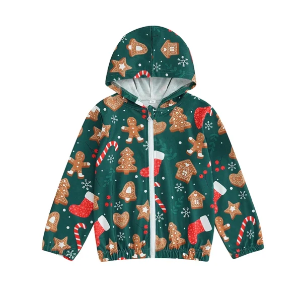 Gingerbread Man Print Hooded Jacket