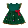 Christmas A Line Dress with Star Print and Tulle
