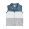Contrast Color Sleeveless Fall Vest with Stand Collar