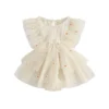 Floral Embroidery Tulle Romper Dress
