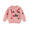 Christmas Sweater with Bow Embroidery for Toddlers