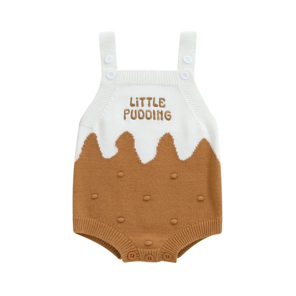 Baby Christmas Sweater Romper with Embroidery