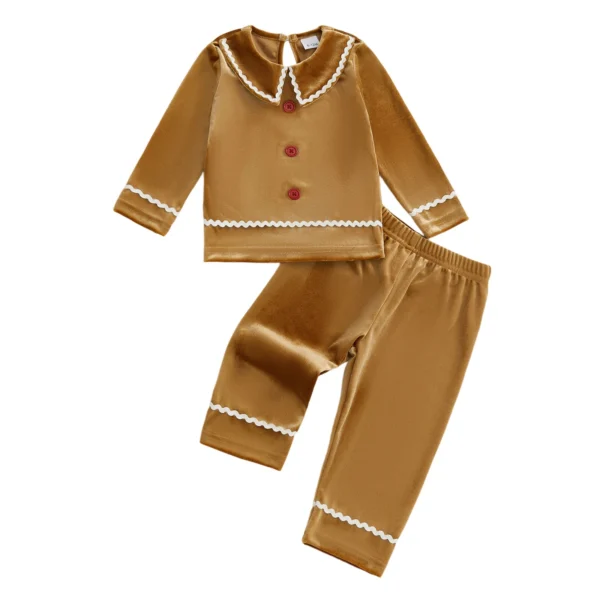 Gingerbread Man Christmas Outfit with Pullover and Pants Set