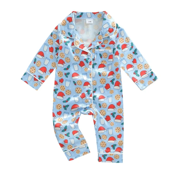 Se7a601df6dec41569d6a568ebf523fb2U.webp Footless Baby Pajamas with Christmas Hat Print