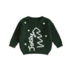 Baby Christmas Sweater with Tree Embroidery