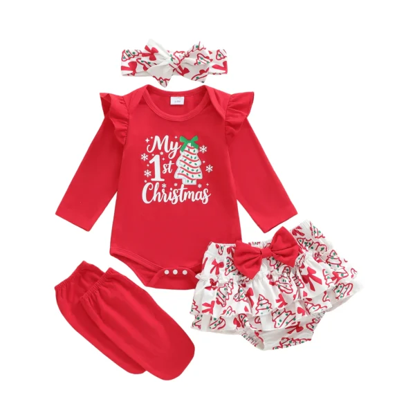 Sef1b94ed962e440caa866940cac3c11bM.webp Christmas Outfit with Bow and Tree Pattern for Baby