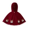 Christmas Cape with Embroidery and Reindeer Patches