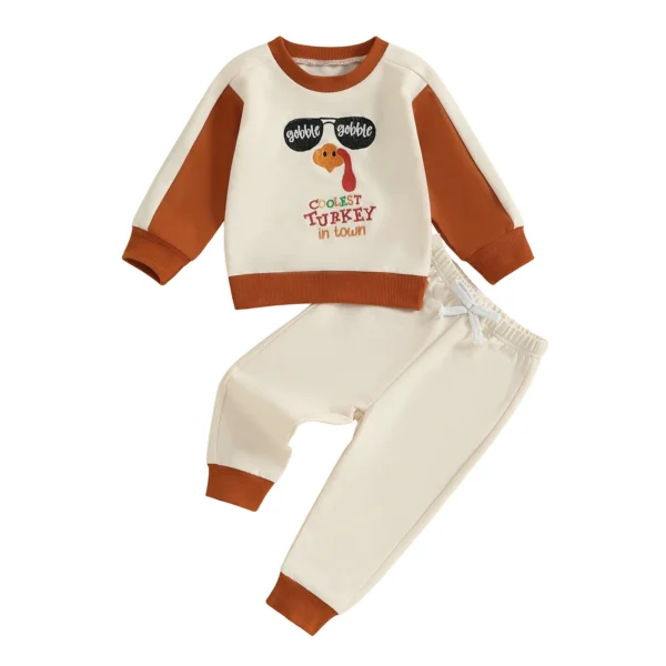 Thanksgiving Outfit with Long Sleeve Sweatshirt and Pants Set