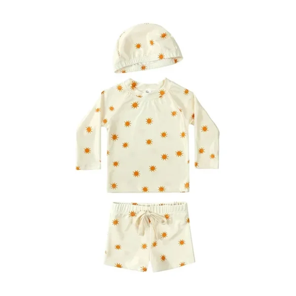 UV Protection One Piece Swimsuit with Ruffles for Kids