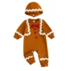 Christmas Gingerbread Romper with Hat