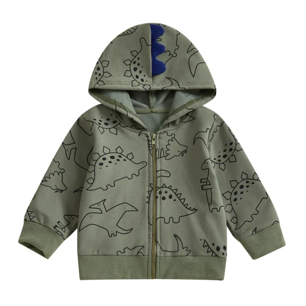 Dinosaur Print Hooded Jacket for Kids