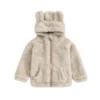 Winter Plush Hooded Jacket with Zipper Closure for Toddlers