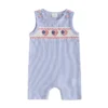 Independence Day Baby Romper with Star and Heart Embroidery