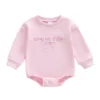 Embroidered Bow Sweatshirt Jumpsuit